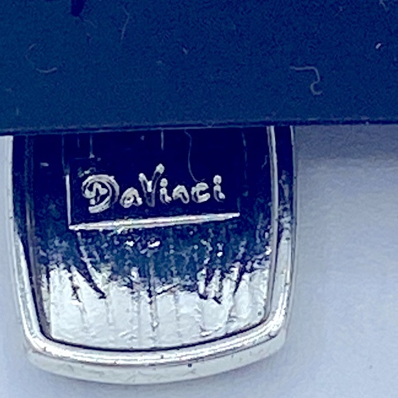 DaVinci Silver Toned With Black And White Enameled Design Pierced Earrings - Picture 2 of 5